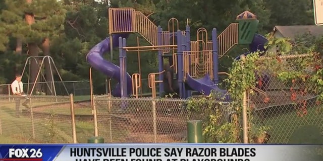 Authorities in southeast Texas have launched an investigation after city workers found razor blades embedded in playground equipment at two parks.