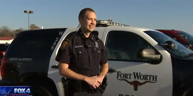 Forth Worth Police Officer Bradley Klingberg said it was nice to be able to "have something just good happen."