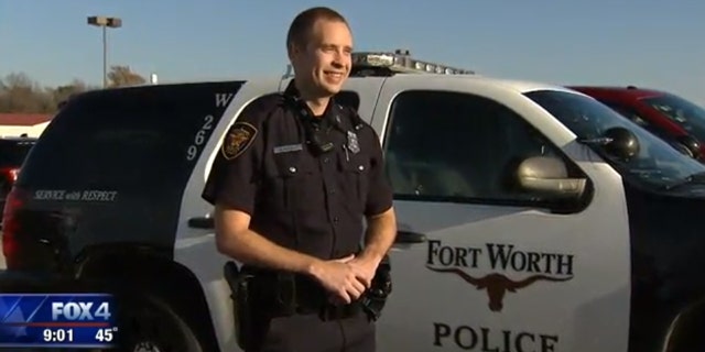 Forth Worth Police Officer Bradley Klingberg said it was nice to be able to "have something just good happen."