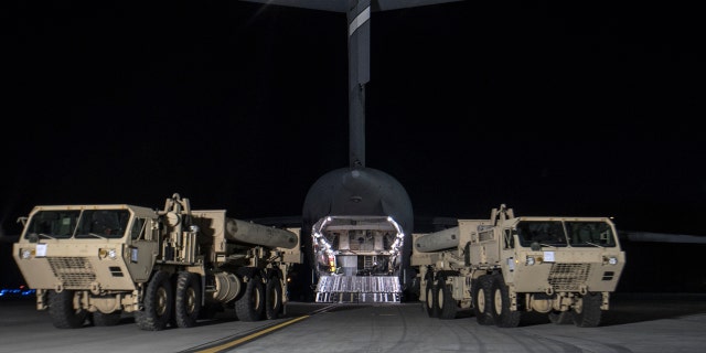 The first elements of THAAD missile system arrive in South Korea on March 6, 2017.