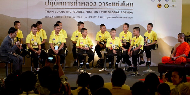 Members of the soccer team attended a public discussion in Bangkok, Thailand on Thursday.