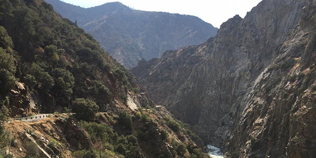 Site where car went off a cliff in Fresno County July 26.