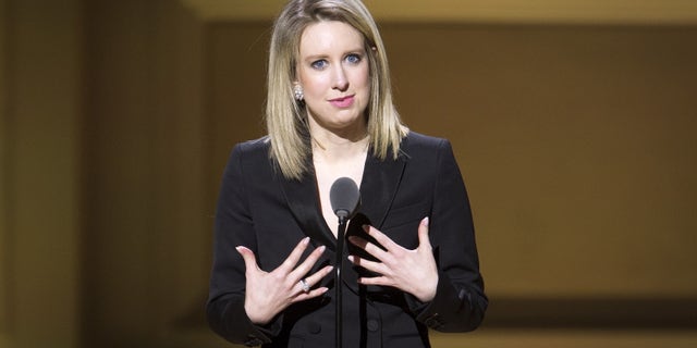 Theranos CEO Elizabeth Holmes speaks on stage at the Glamour Women of the Year Awards in Manhattan Nov. 9, 2015.