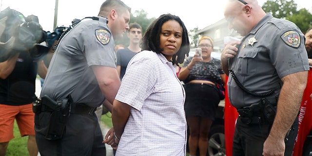 Takiyah Thompson being arrested by Durham County Sheriff's deputies, Aug. 15, 2017 in Durham, N.C.