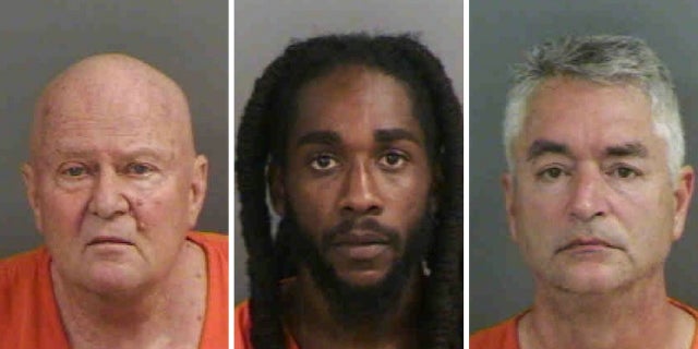 From left, Peter Bradshaw, William Darmoh and Howard Cornibe were also arrested in the prostitution sting Friday, Feb. 9, 2018.
