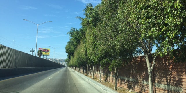 This road runs along the Mexican border near Tijuana.