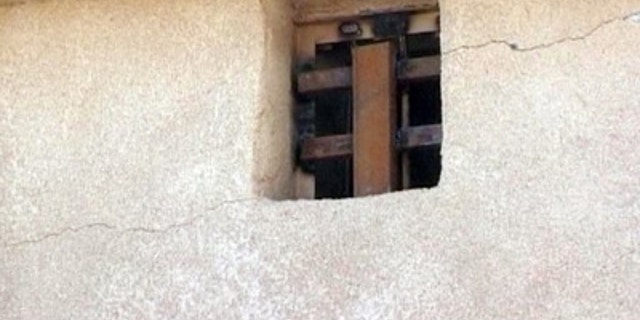 A window of Tikrit prison in Iraq.
