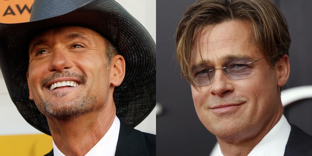 Tim McGraw, left, Brad Pitt.