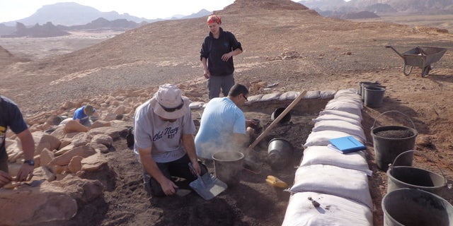 The excavation of a metallurigical workshop at Site 34.