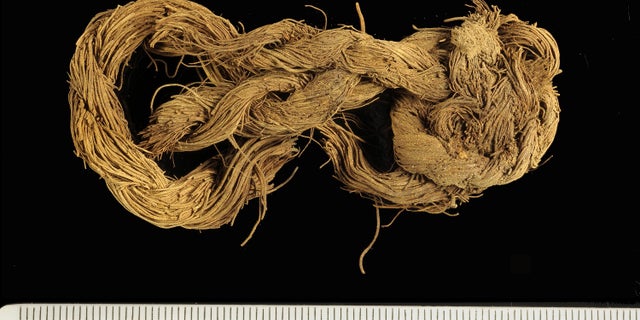 Rope made of the fibers of a date palm tree found at Site 34.