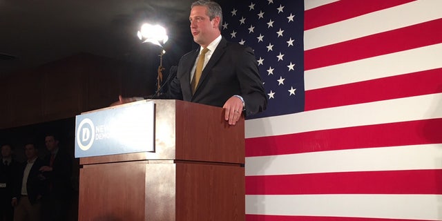 Rep. Tim Ryan speaks at a state Democratic Party dinner in Hollis, N.H., on Nov. 17, 2017.