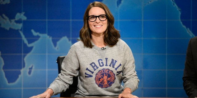 Tina Fey at the Weekend Update desk on August 17, 2017.