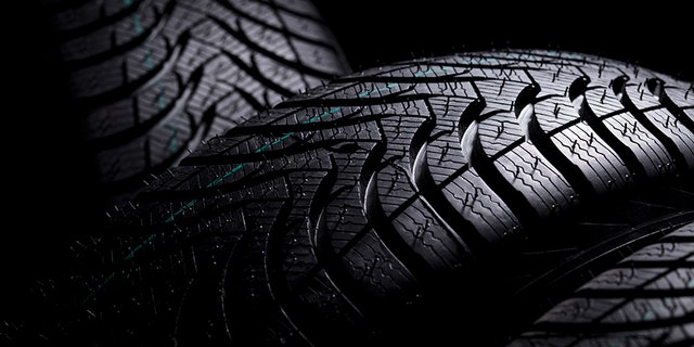 "Close up of the three high performance winter tires with modern treads (Michelin Alpin A4). Check my other tire photographs in my portfolio, more in"