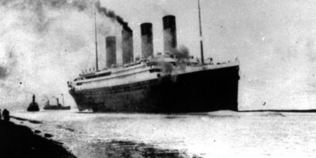 The Titanic departs Southampton, England on April 10, 1912.