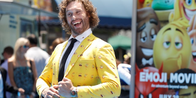 T.J. Miller attends the premiere for "The Emoji Movie" in Los Angeles on July 23. 2017.