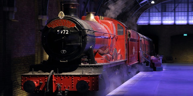 The Hogwarts Express on platform nine and three-quarters.