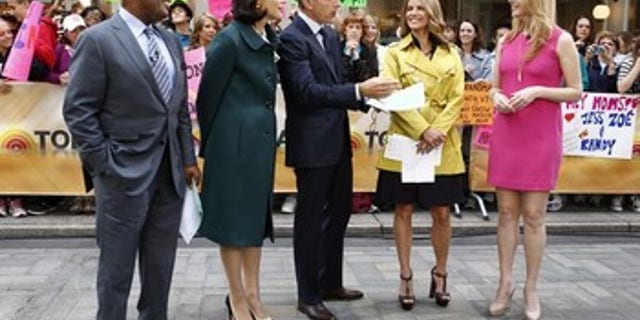 June 26, 2012: NBC, "Today" show co-hosts, from left, Al Roker, Ann Curry, Matt Lauer, Natalie Morales talk with Lisa Kudrow on the "Today" show in New York.