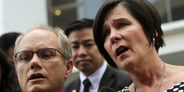 May 15, 2013: Rick and Mary Todd, parents of late American software engineer Shane Truman Todd, leave the Subordinate Courts of Singapore in Singapore. (AP/Wong Maye-E)