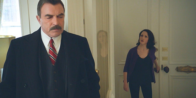 Bebe Neuwirth as Kelly Peterson and Tom Selleck, left, as Frank Reagan in "Blue Bloods."