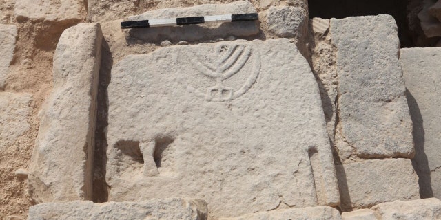 Tomb door still in-situ at excavation site.