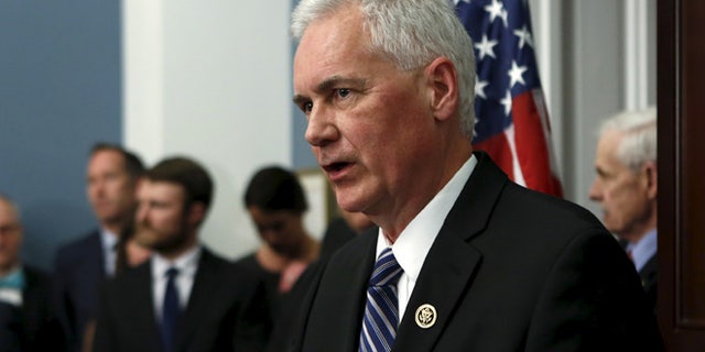 June 10, 2015: Rep. Tom McClintock (R-CA) speaks at a news conference on "Taxpayers Protection Alliance on Trade Promotion Authority" on Capitol Hill in Washington. (Reuters)