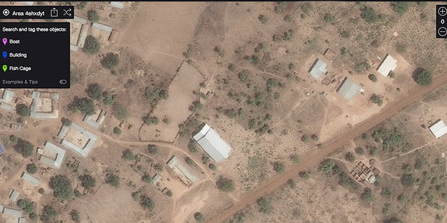 Tomnod started the search campaign with the Global Fund to End Slavery to track and log every boat, fish cage and building along Lake Volta for the first reliable estimate of child slavery in the region. (Image provided by DigitalGlobe © 2015)