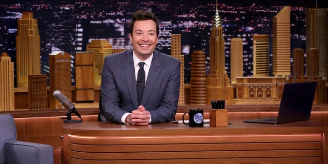 Jimmy Fallon on the set of 'The Tonight Show' in March 2017.