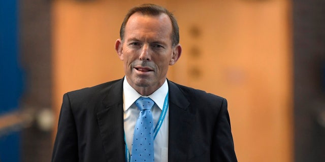 Australia's former Prime Minister Tony Abbott attends Britain's annual Conservative Party Conference in 2016.