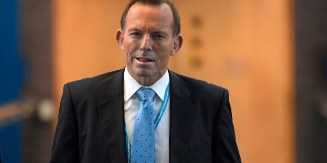 Australia's former Prime Minister Tony Abbott attends Britain's annual Conservative Party Conference in 2016.