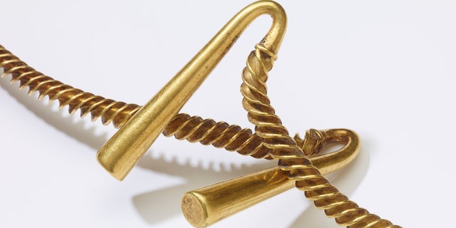 Part of the 3,000-year old torc (The British Museum).