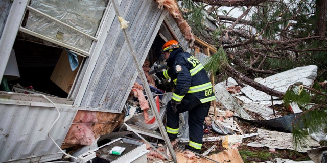 Damage from a tornado in Albany, Georgia