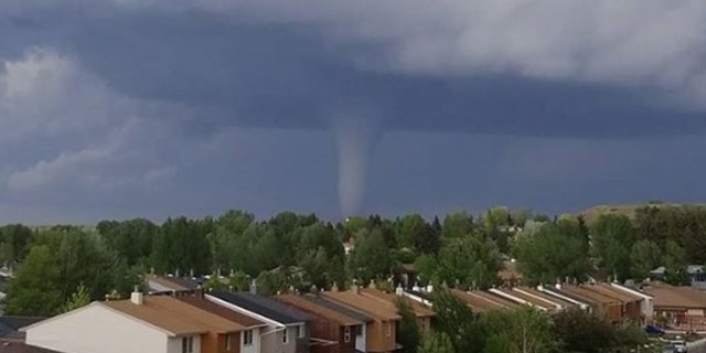 A large tornado was reported north of Laramie, Wyoming on Wednesday.