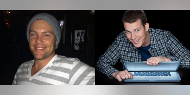 John Winkler, left, is shown alongside Daniel Tosh. Winkler was accidentally killed by police on Monday in California.
