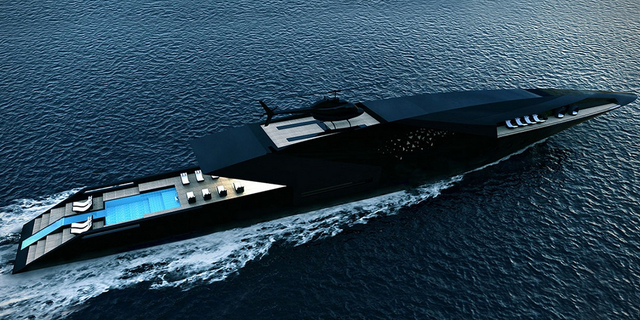 The Black Swan is a $10 million sleek superyacht concept.