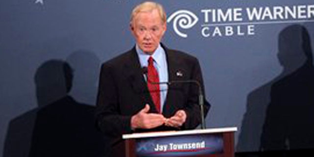 Jay Townsend speaks at the Republican primary debate for U.S. Senate at Union College in Schenectady, N.Y., Aug. 23. (AP Photo)