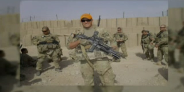 Travis Mills when he served in the Army as a staff sergeant.
