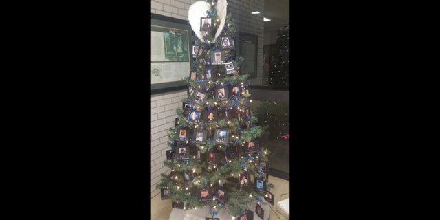 The Christmas tree on display in Cedartown.