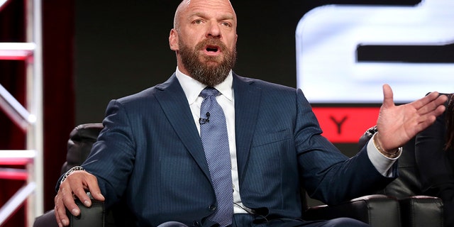 Paul "Triple H" Levesque participates in the "WWE Monday Night Raw: 25th Anniversary" panel during the NBCUniversal Television Critics Association Winter Press Tour on Tuesday, Jan. 9, 2018, in Pasadena, Calif. (Photo by Willy Sanjuan/Invision/AP)
