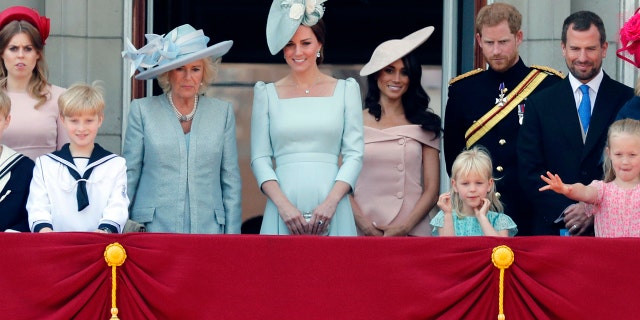 The royal family ends the annual celebration on the balacony of Buckingham Palace.