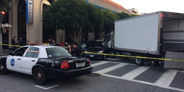 Seven people were reportedly injured following a truck crash Monday, officials said.