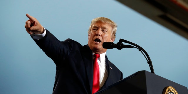 President Donald Trump speaks about tax reform during an event at the Harrisburg International Airport, Wednesday Oct. 11, 2017, in Middletown, Pa.