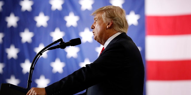 President Donald Trump speaks about tax reform during an event at the Harrisburg International Airport, Wednesday Oct. 11, 2017, in Middletown, Pa.