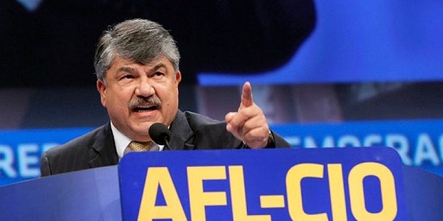 Sept. 9, 2013: Richard Trumka, American Federation of Labor and Congress of Industrial Organizations president, addresses members during the quadrennial AFL-CIO convention at Los Angeles Convention Center.