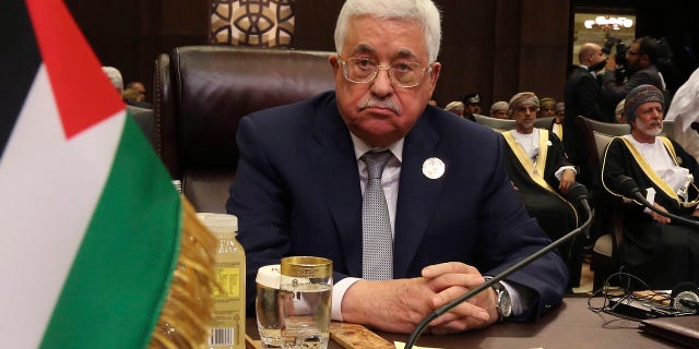 In this March 29, 2017 file photo, Palestinian President Mahmoud Abbas attends theArab League summit, at the Dead Sea, Jordan.