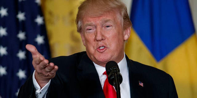 In this March 6, 2018, photo, President Donald Trump speaks during a news conference with Swedish Prime Minister Stefan Lofven in the East Room of the White House in Washington. Gary Cohnâs departure as chief Trump economic adviser heightens doubts about the direction of the administrationâs economic policies just as Republican lawmakers prepare for midterm elections. (AP Photo/Evan Vucci)