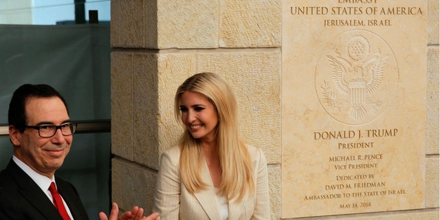 Ivanka Trump and Treasury Secretary Steven Mnuchin at the opening of the U.S. Embassy in Jerusalem.