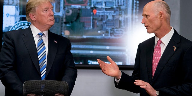 President Trump has urged Scott to seek the seat, including during public events in Florida. During a tour of storm damage during Hurricane Irma in September, the president told reporters: “I hope this man right here, Rick Scott, runs for the Senate.”