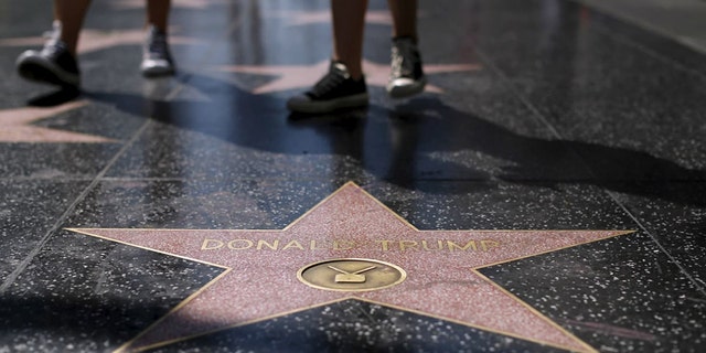 Donald Trump's star on the Hollywood Walk of Fame before it was destroyed.