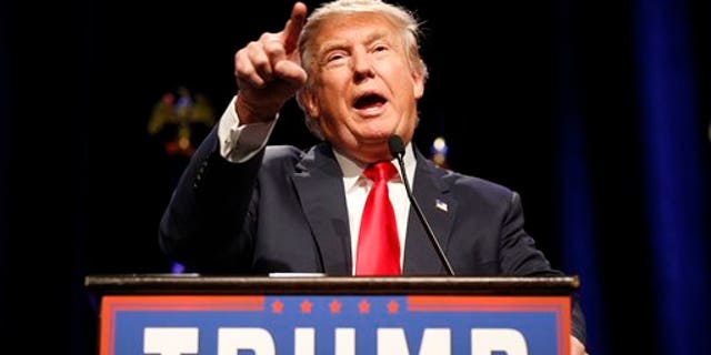 Republican presidential candidate Donald Trump speaks at a rally Monday, Dec. 14, 2015, in Las Vegas. (AP Photo/John Locher)
