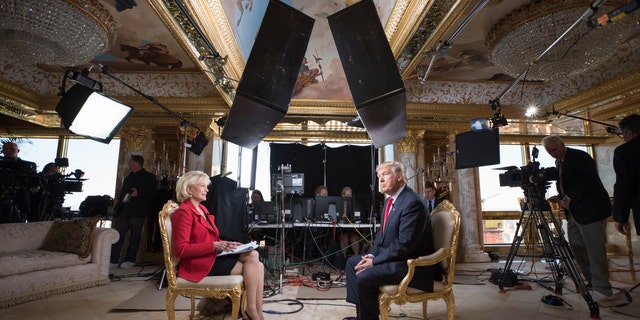 In this image released by CBS News, 60 MINUTES Correspondent Lesley Stahl interviews President-elect Donald J. Trump at his home, Friday, Nov. 11, 2016, in New York. The first post-election interview for television will be broadcast on 60 MINUTES on Sunday. (Chris Albert for CBSNews/60MINUTES via AP)